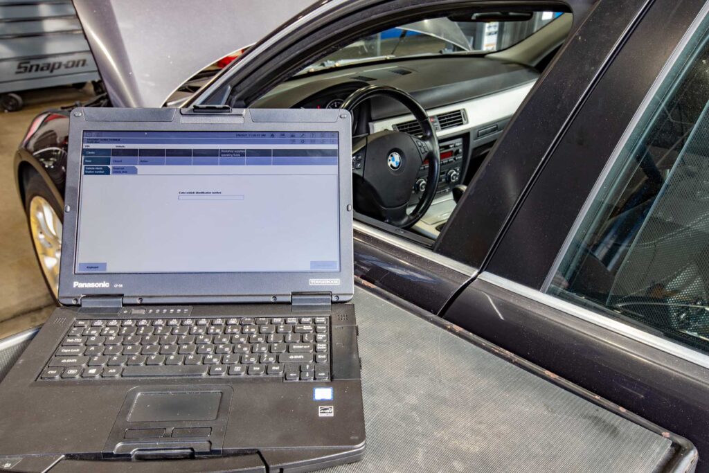 Car getting a computer check