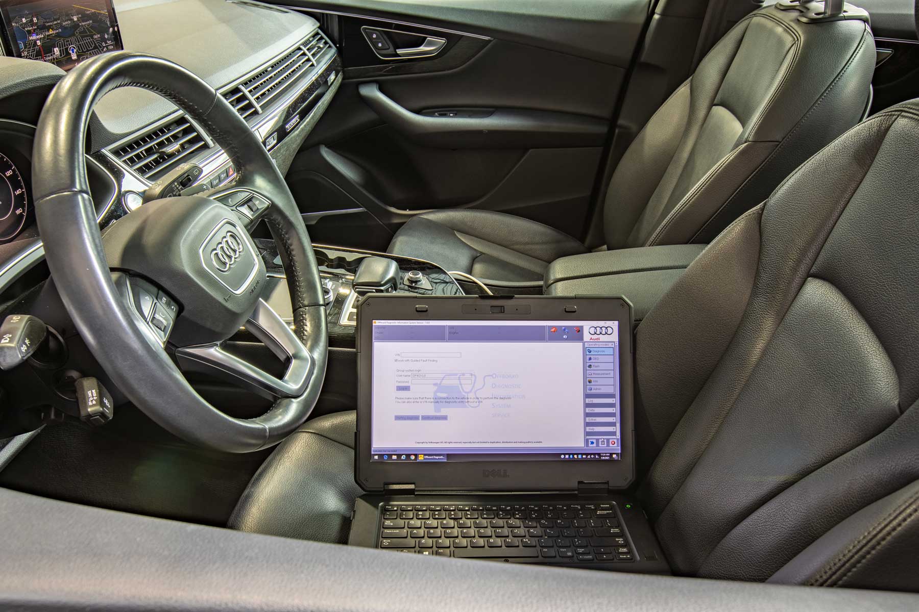 Computer check on a car